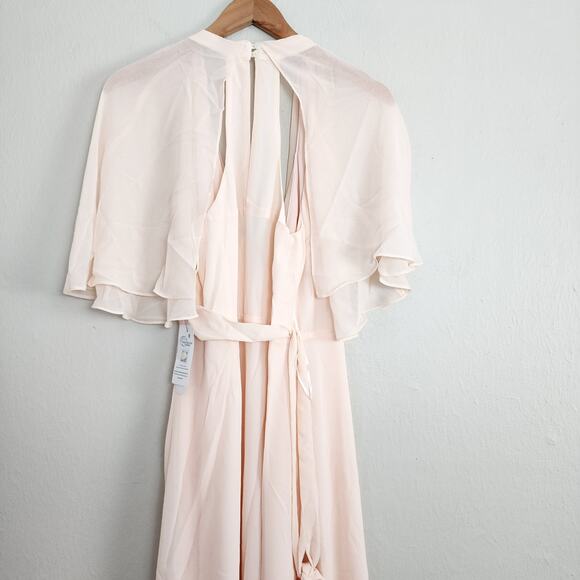 NEW Modcloth Wrapped In Rapture Pink Chiffon Wrap Midi Dress - Picture 13 of 14